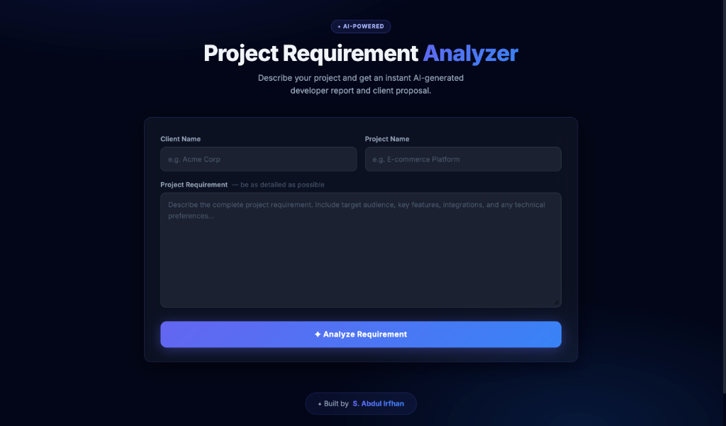AI Project Requirement Analyzer